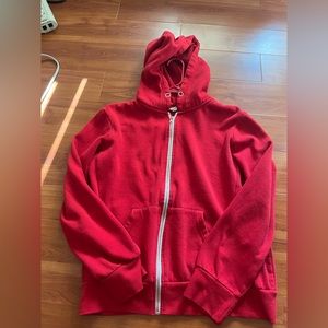 red unisex zip up